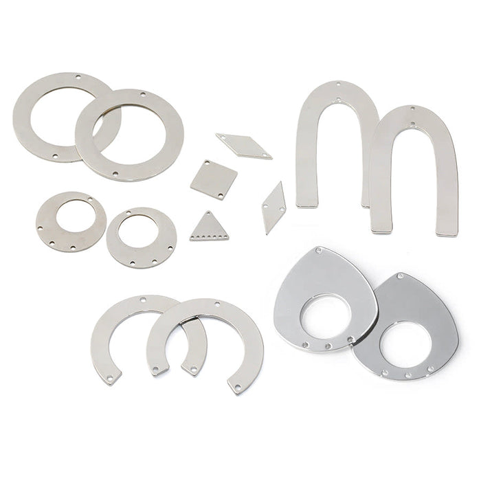 8x20 Rhodium Plated Diamond Shaped Connector from the Chic Collection - Holes on the Short End