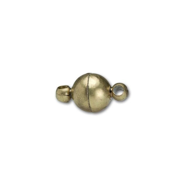 6mm Antique Brass-Plated Round Magnetic Clasp