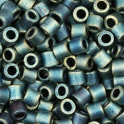 Miyuki 8/0 Metallic Rainbow Matte Turquoise/Light Green Delica Seed Beads 2.5-Inch Tube