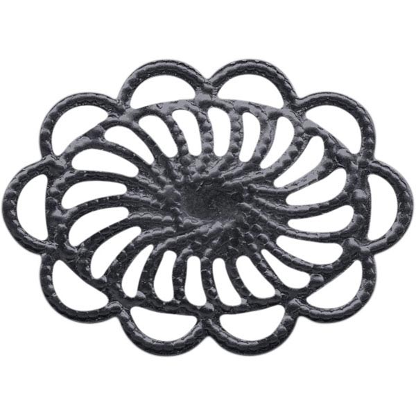Gunmetal Filigree, Oval