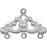 17x25mm White Rhodium Plated Triangle Filigree