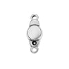Magnetic Clasps, Flat and Round with 2 Eyes 17x7mm, Antiqued Silver Plated (1 Set)