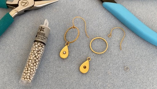 How to Fill a Nunn Design Bezel Charm with a Finial Bead and Make a Pair of Earrings