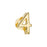 Regaliz Number Slider Bead, for 10mm Flat Leather Cord Number '4', Gold Plated (1 Piece)