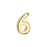 Regaliz Number Slider Bead, for 10mm Flat Leather Cord Number '6 or 9', Gold Plated (1 Piece)