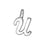 JBB Charm, Alphabet Letter 'U' 8.5x4mm, Sterling Silver (1 Piece)