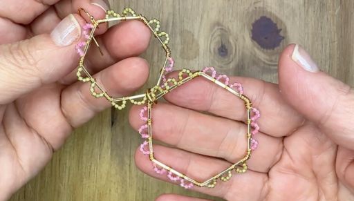 How to Make Scalloped Hexagon Statement Earrings by Deb Floros