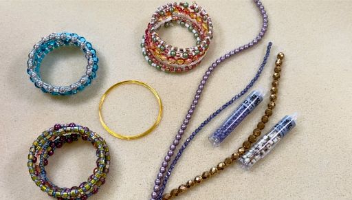 How to Make the Bohemian Czech Glass Memory Wire Bracelet Kit - Exclusive Beadaholique Jewelry Kit