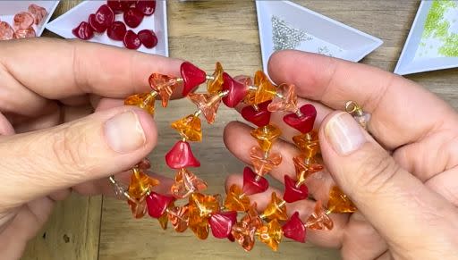 How to Make the Bright and Beautiful Floral Memory Wire Bracelet by Deb Floros