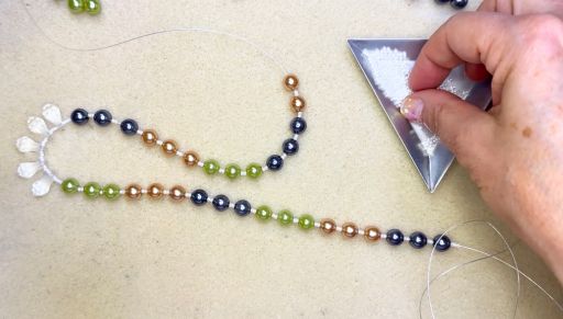How to Make a Color Blocked Pearl and Crystal Necklace by Deb Floros