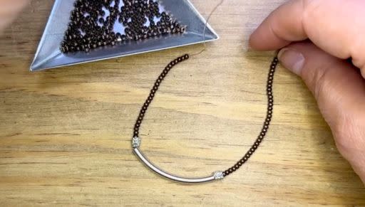 How to Make a Mixed Metal Stretch Bracelet by Deb Floros