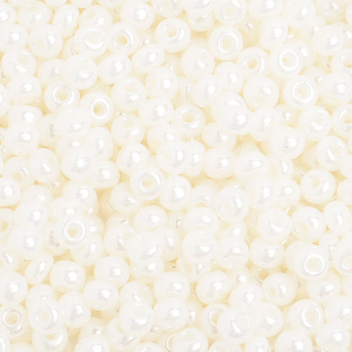 Preciosa Czech Glass, 6/0 Round Pony Seed Bead, Opaque Pearl Ceylon (1 Tube)
