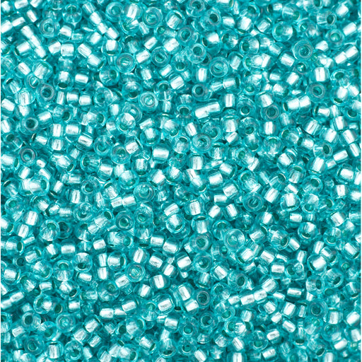 Preciosa Czech Glass, 11/0 Round Seed Bead, Silver Lined Green Dyed (1 Tube)