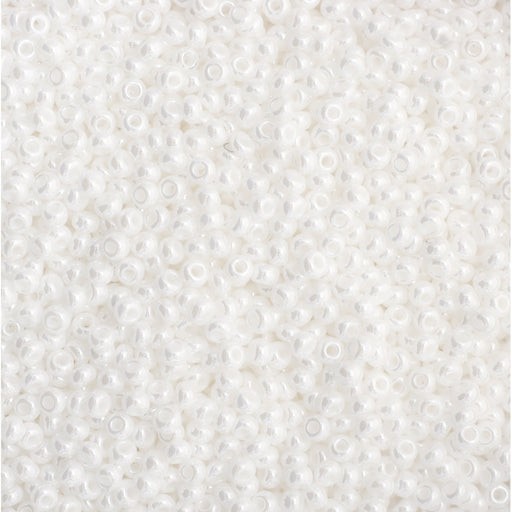 Preciosa Czech Glass, 11/0 Round Seed Bead, Opaque White Luster (1 Tube)