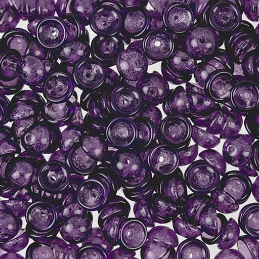 Czech Glass, Domed Teacup Beads 4x2mm, Tanzanite (2.5" Tube)