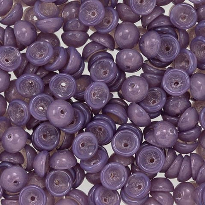 Czech Glass, Domed Teacup Beads 4x2mm, Milky Amethyst (2.5" Tube)