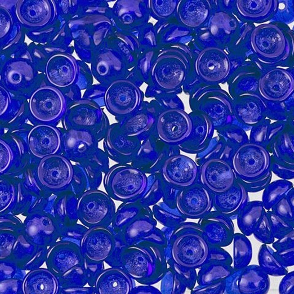 Czech Glass, Domed Teacup Beads 4x2mm, Cobalt (2.5" Tube)