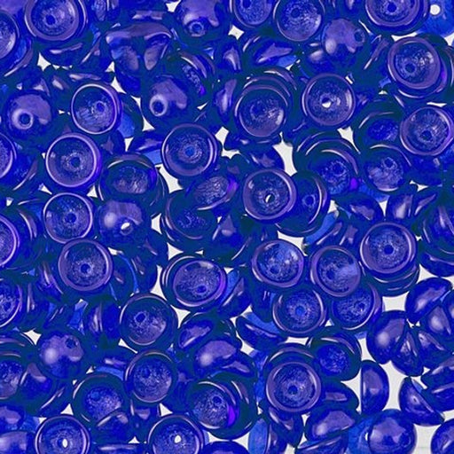 Czech Glass, Domed Teacup Beads 4x2mm, Cobalt (2.5" Tube)