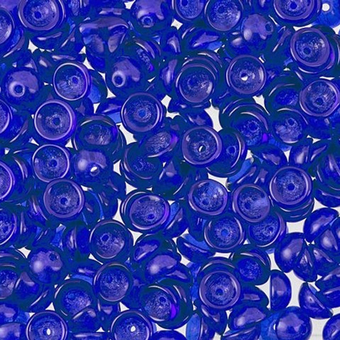 Czech Glass, Domed Teacup Beads 4x2mm, Cobalt (2.5" Tube)
