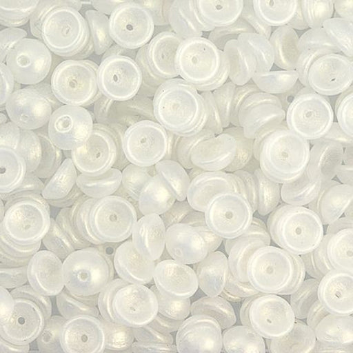 Czech Glass, Domed Teacup Beads 4x2mm, Sueded Gold Crystal (2.5" Tube)