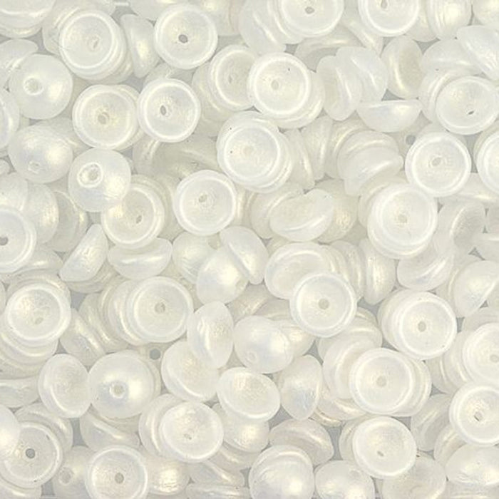 Czech Glass, Domed Teacup Beads 4x2mm, Sueded Gold Crystal (2.5" Tube)