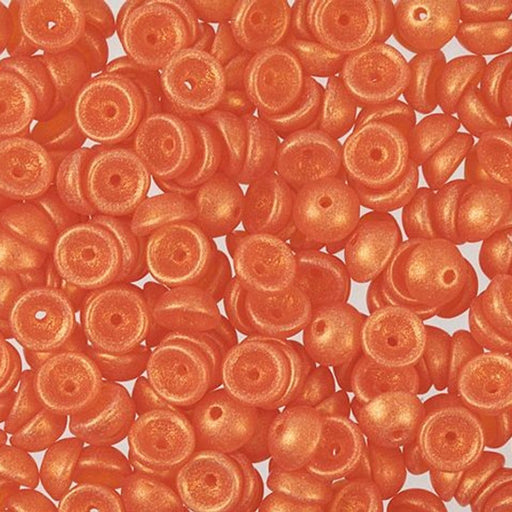 Czech Glass, Domed Teacup Beads 4x2mm, Sueded Gold Lamé Hyacinth (2.5" Tube)