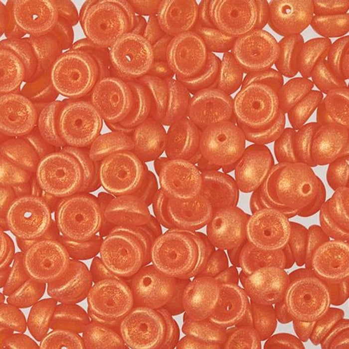 Czech Glass, Domed Teacup Beads 4x2mm, Sueded Gold Lamé Hyacinth (2.5" Tube)
