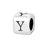 Alphabet Bead, Rounded Cube Letter "Y" 4.5mm, Sterling Silver (1 Piece)