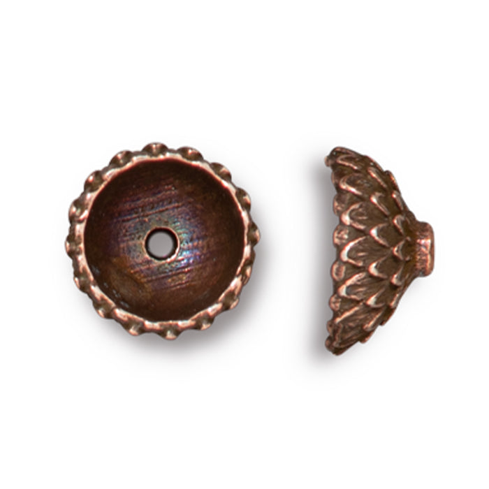 Bead Cap, Acorn 10mm, Antiqued Copper Plated, by TierraCast (1 Piece)
