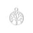 Charm, Tree of Life 15mm, Silver Plated (1 Piece)