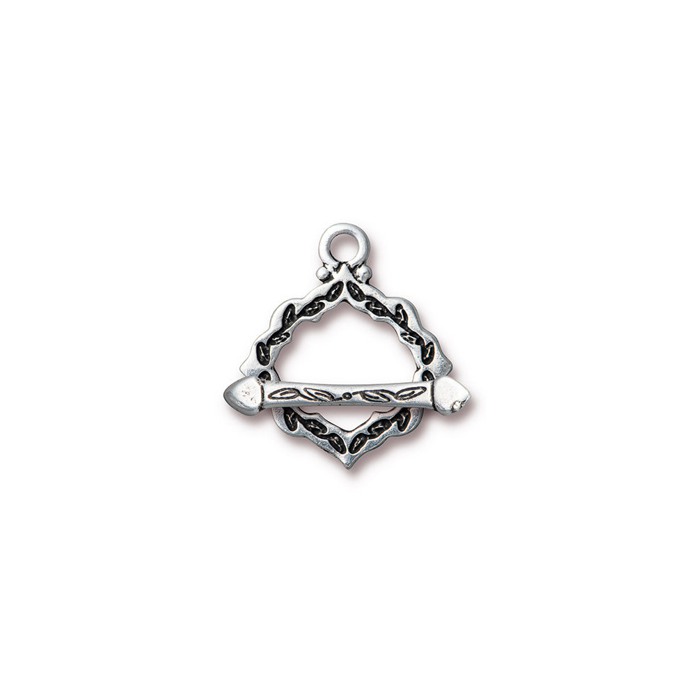Toggle Clasp, Cathedral 23x19mm, Antiqued Silver Plated, by TierraCast (1 Set)