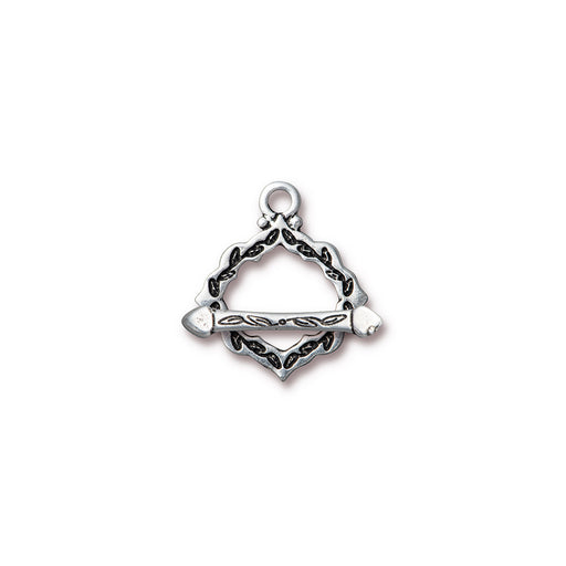 Toggle Clasp, Cathedral 23x19mm, Antiqued Silver Plated, by TierraCast (1 Set)