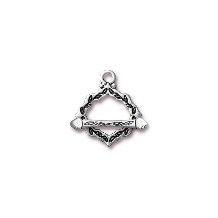 Toggle Clasp, Cathedral 23x19mm, Antiqued Silver Plated, by TierraCast (1 Set)