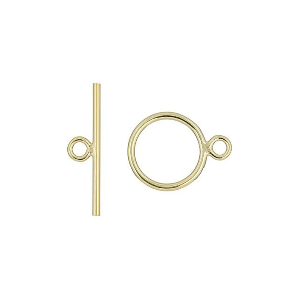 Toggle Clasp, Sleek Round 10mm, 14k Gold-Filled (1 Set)