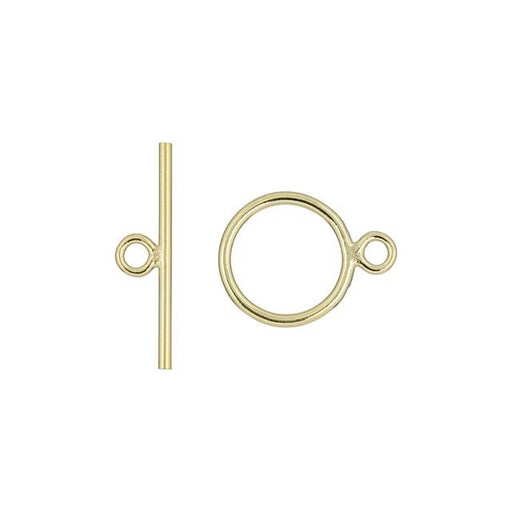 Toggle Clasp, Sleek Round 10mm, 14k Gold-Filled (1 Set)