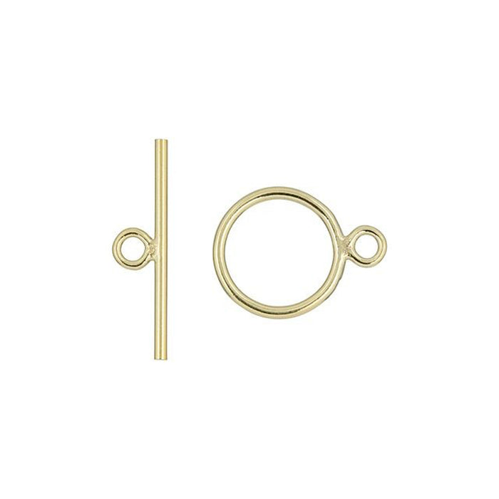 Toggle Clasp, Sleek Round 10mm, 14k Gold-Filled (1 Set)