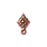 Earring Posts, Reina with Loop 16x10mm, Antiqued Copper Plated, by TierraCast (1 Pair)