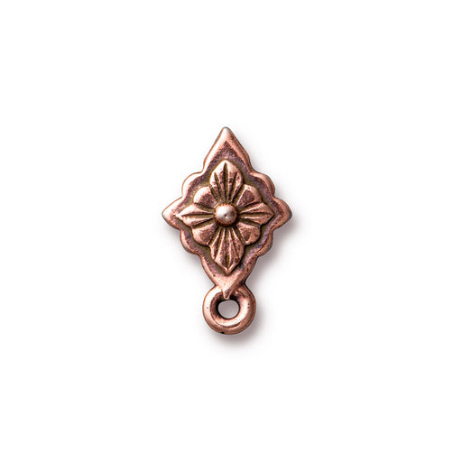 Earring Posts, Reina with Loop 16x10mm, Antiqued Copper Plated, by TierraCast (1 Pair)