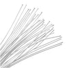Head Pins, 2 Inches Long and 24 Gauge Thick, Silver Plated (50 Pieces)