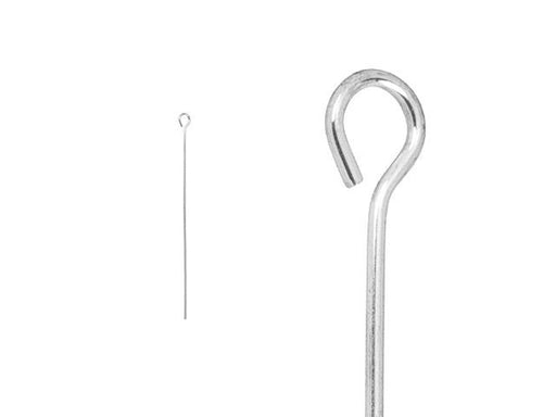Open Eye Pins, 1.5 Inches Long and 24 Gauge Thick, Sterling Silver (10 Pieces)