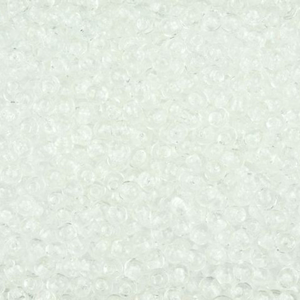 Czech Glass, Half-Drilled Round Finial Beads 2mm, Crystal (2.5" Tube)