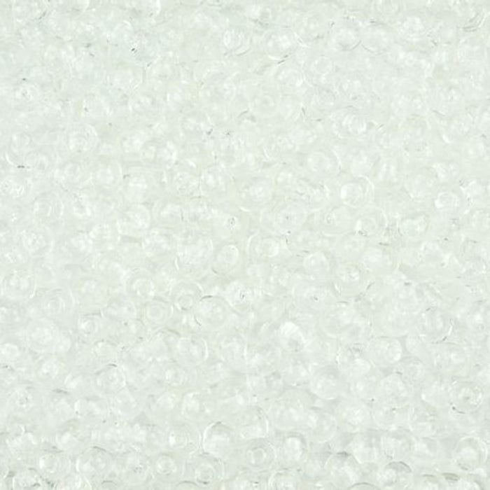 Czech Glass, Half-Drilled Round Finial Beads 2mm, Crystal (2.5" Tube)