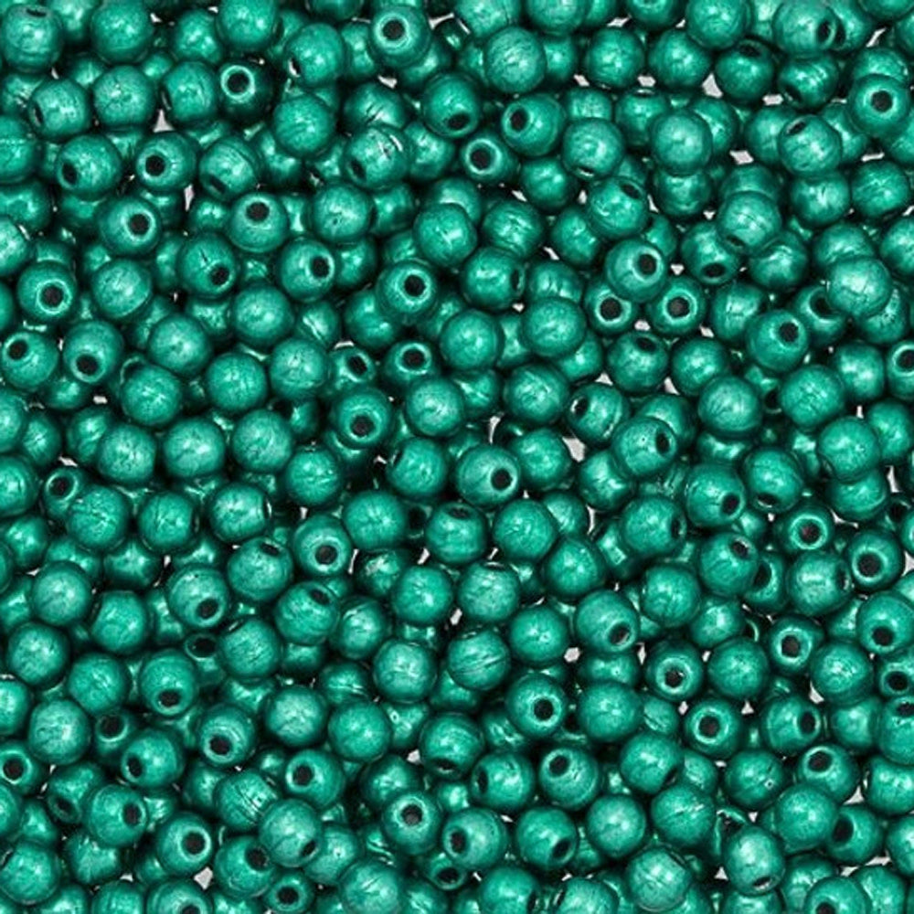 Czech Glass, Half-Drilled Round Finial Beads 2mm, Saturated Metallic Arcadia (2.5" Tube)