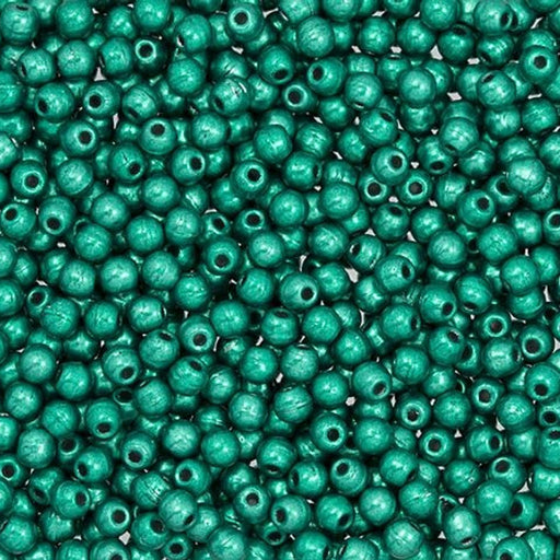 Czech Glass, Half-Drilled Round Finial Beads 2mm, Saturated Metallic Arcadia (2.5" Tube)