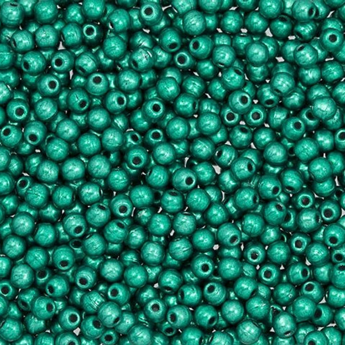 Czech Glass, Half-Drilled Round Finial Beads 2mm, Saturated Metallic Arcadia (2.5" Tube)