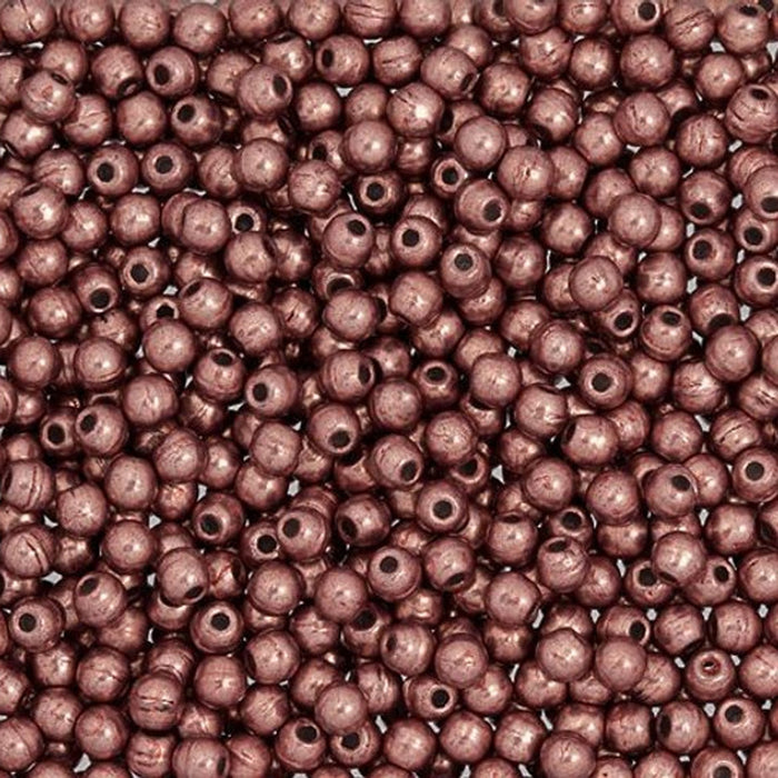 Czech Glass, Half-Drilled Round Finial Beads 2mm, Saturated Metallic Blooming Dahlia (2.5" Tube)