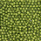 Czech Glass, Half-Drilled Round Finial Beads 2mm, Saturated Metallic Lime Punch (2.5" Tube)