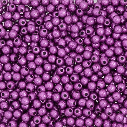 Czech Glass, Half-Drilled Round Finial Beads 2mm, Saturated Metallic Spring Crocus (2.5" Tube)