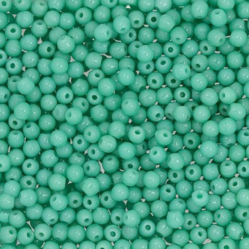 Czech Glass, Half-Drilled Round Finial Beads 2mm, Turquoise (2.5" Tube)