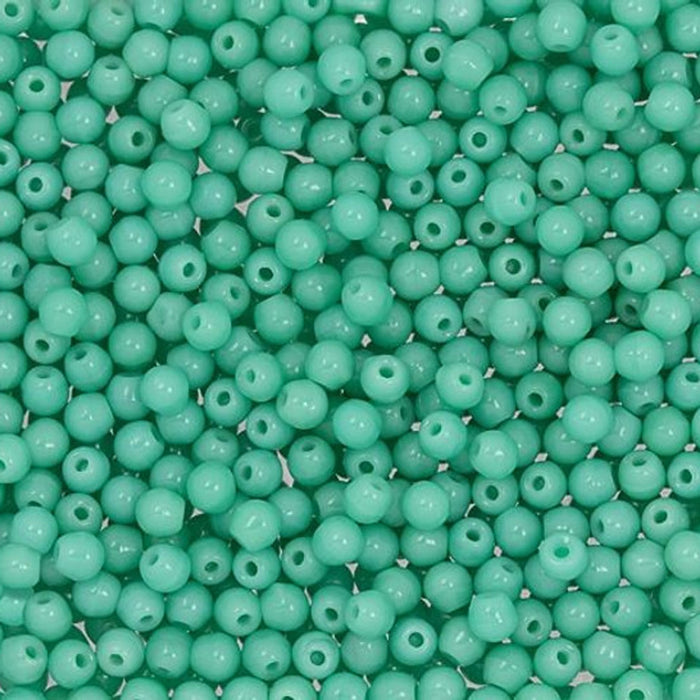 Czech Glass, Half-Drilled Round Finial Beads 2mm, Turquoise (2.5" Tube)
